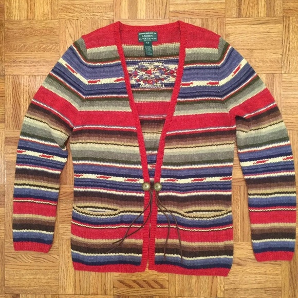 RALPH LAUREN  Navajo Southwest  Hand-Knit Cardigan - Picture 2 of 8